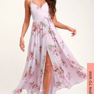 Lulus elegantly inclined floral print wrap dress